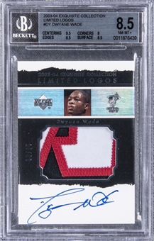 2003-04 UD "Exquisite Collection" Limited Logos #DY Dwyane Wade Signed Game Used Patch Rookie Card (#07/75) – BGS NM-MT+ 8.5/BGS 10